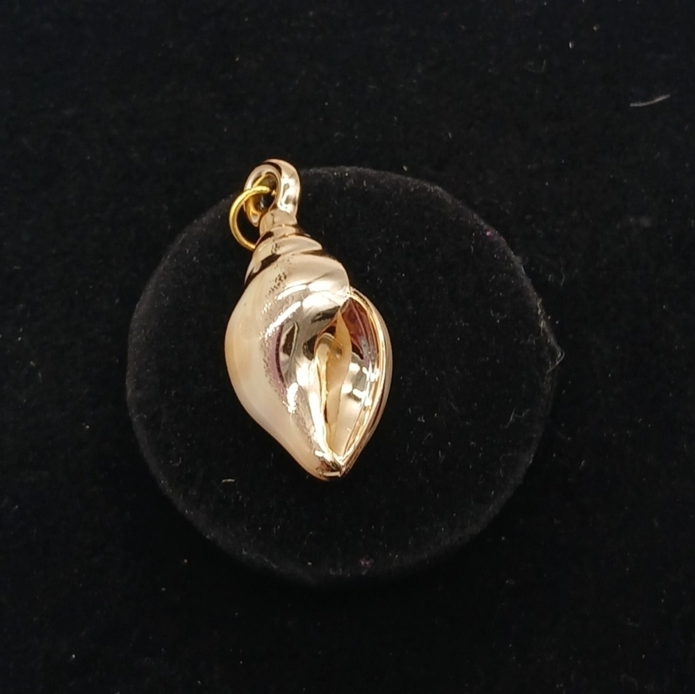 32x15mm Golden Seashell Acrylic Pendant #2 - Picture 5 of 5